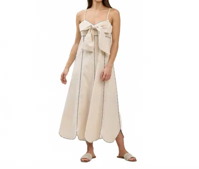Able Kristen Bow Midi Dress In Cream In White