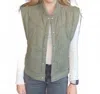 Able Larken Vest Jacket In Olive In Green