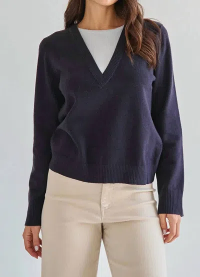 Able Layered Look Sweater In Navy In Blue