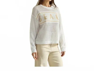 Able Lightweight Beach Sweater In Ivory/taupe In Multi