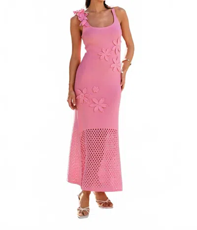 Able Liliann Applique Maxi Dress In Pink