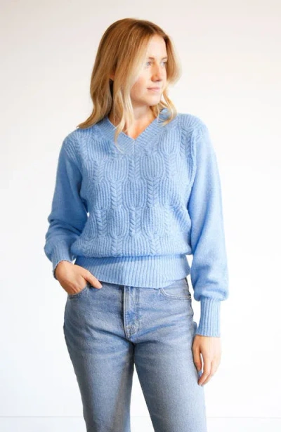 Able Lindsey C Pullover Sweater In Bright Blue