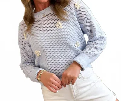Able Little Things Knit Sweater In Sky Blue