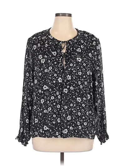 Pre-owned Able Long Sleeve Blouse In Black