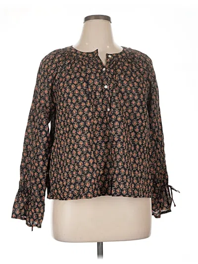 Pre-owned Able Long Sleeve Blouse In Brown