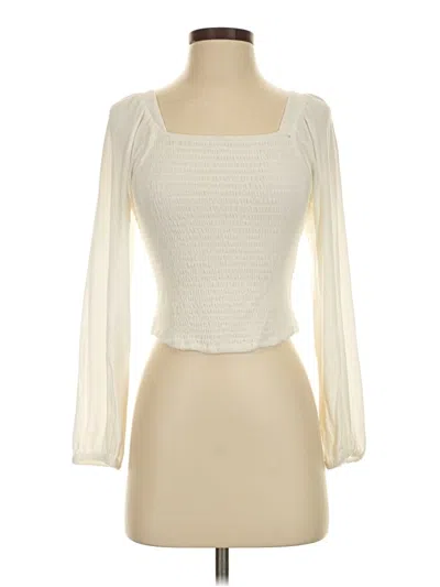 Pre-owned Able Long Sleeve Top Ivory Square Neckline Tops