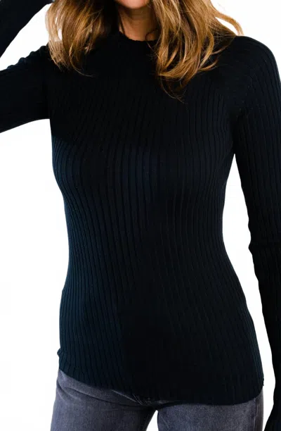 Able Madison Mock Neck Sweater In Black