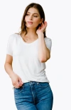 Able Mae Drapey Tee In Almond