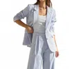 Able Melley Blazer & Pant Set In Blue In Blue