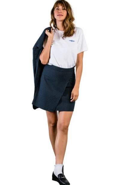 Able Micayla Wrap Mini Skirt In Blue