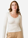 Able Mya Ruched Top In Antique White