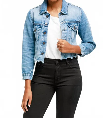 Able Naibi Cropped Jacket In Denim In Blue