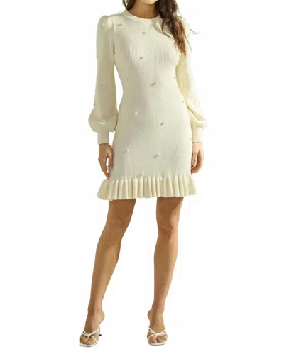 Able Ophelia Pearl Dress In Cream In White