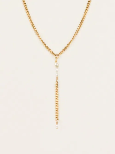 Able Pearl Lariat Necklace In Goldilled/pearl