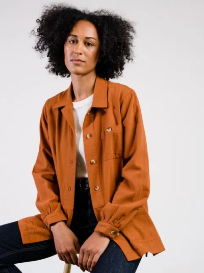 Able Phyllis Utility Shacket In Mocha Bisque