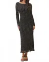Able Polka Dot Midi Dress In Black In Black