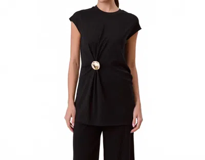 Able Ruched Sleeveless Top In Black