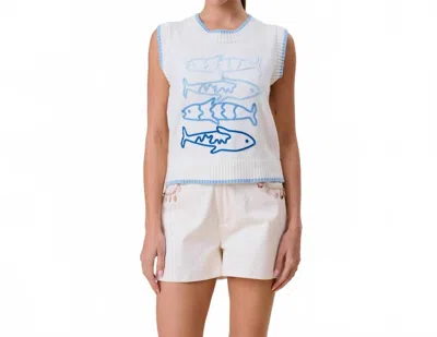 Able Sardine Embroidered Sweater In Cream In White