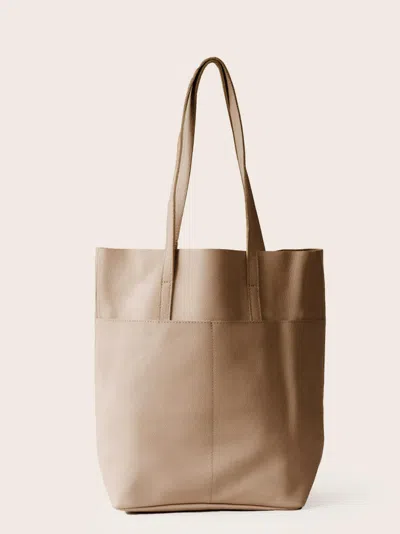 Able Selam Tote Bag In Pebbled Driftwood In Beige