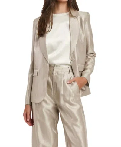 Able Shiny Twill Blazer In Beige In Sand