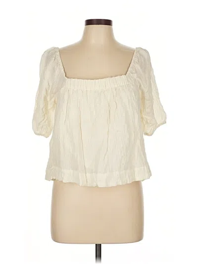 Pre-owned Able Short Sleeve Blouse In White