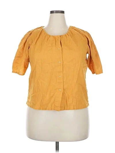 Pre-owned Able Short Sleeve Blouse In Yellow