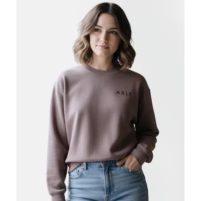Able Signature Crew Sweatshirt Hazel Pink Xl In Brown