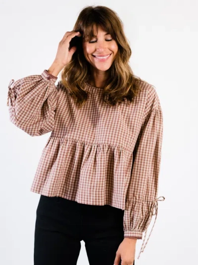 Able Skylar Swing Top In Nutmeg/almond Gingham