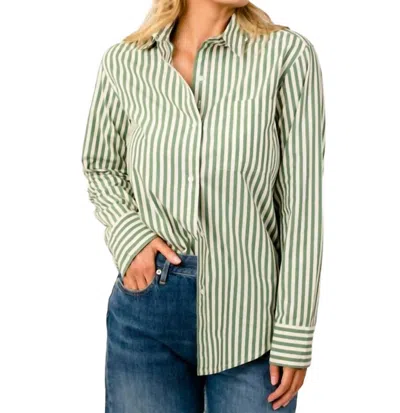 Able Sophia Button Down Shirt In Green