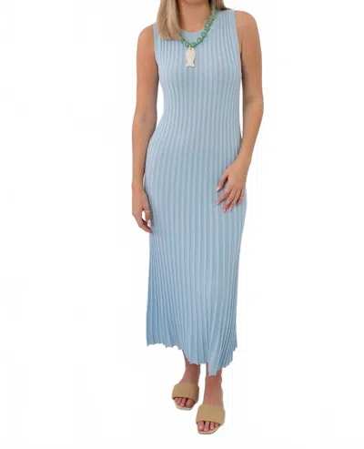 Able Sophie Rib Knit Midi Dress In Blue