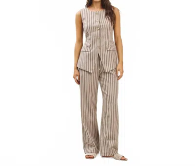 Able Stripe Vest And Pant Set In Mocha In Brown