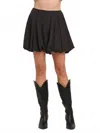 Able Suede Balloon Skort In Black In Black