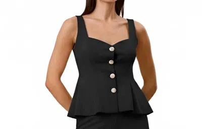 Able Sweetheart Neck Flare Top In Black