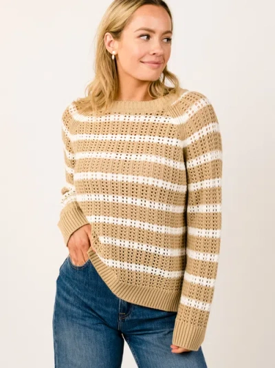 Able Taylor Mesh Jumper In Brown Sugar Stripe