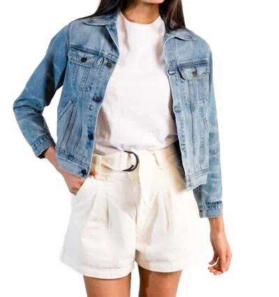 Able The Bailey Classic Jacket In Light Blue Wash In Multi