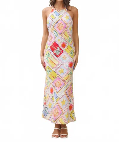 Able Tropical Print Halter Maxi Dress In Multicolor