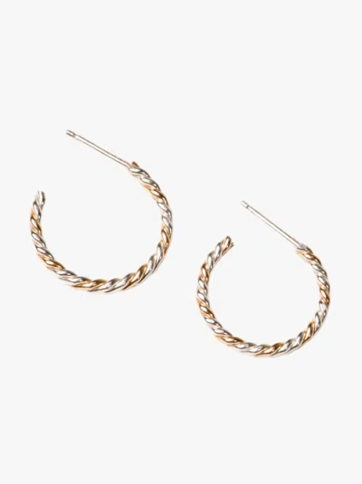Able Two-tone Twist Hoops In Metallic
