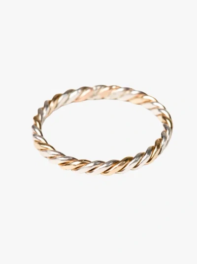 Able Two-tone Twist Ring In Gold