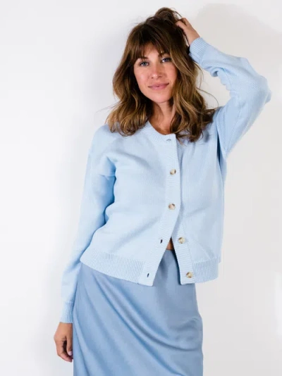 Able Willow Classic Cardigan In Clear Sky