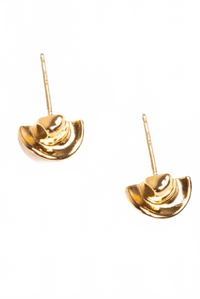 Able Women's Cowboy Hat Studs Earrings In Gold