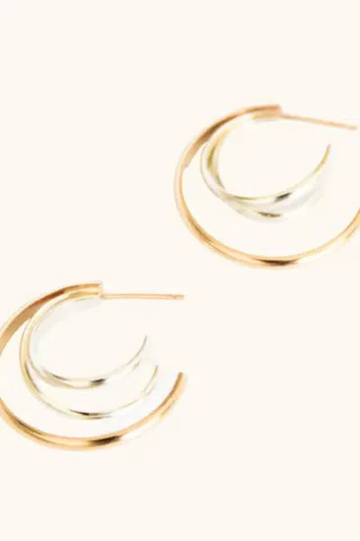 Able Women's Two-tone Trio Hoop Earrings In Gold