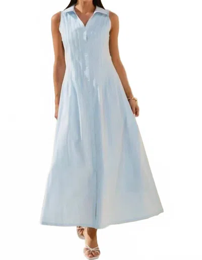Able Yolette Shirt-style Collar Dress In Soft Pastel Sky Blue