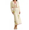 Able Zoe Embroidered Cardigan And Sweater Dress Set In White In Multi