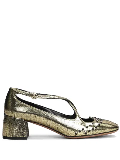 A.bocca 50mm Leather Pumps In Gold