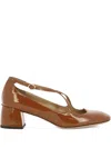 A.bocca 50mm Two For Love Leather Cross-strap Pumps In Brown