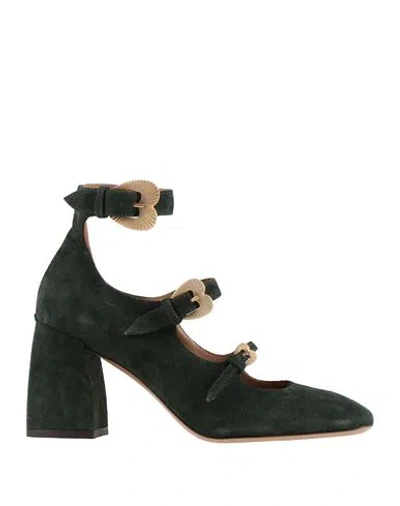 A.bocca A. Bocca Crosta Nefer Denim Woman Pumps Green Size 7 Soft Leather In Black