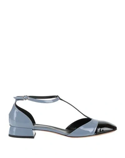 A.bocca A. Bocca Woman Ballet Flats Black Size 7 Leather In Blue