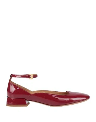 A.bocca A. Bocca Woman Ballet Flats Burgundy Size 11 Leather In Red