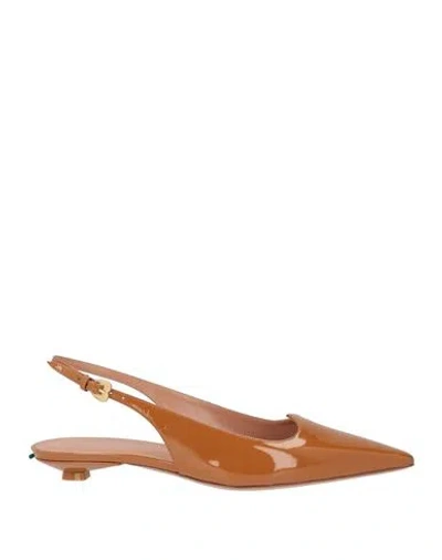 A.bocca A. Bocca Woman Ballet Flats Camel Size 10 Leather In Beige