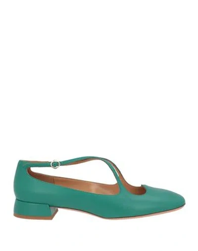 A.bocca A. Bocca Woman Ballet Flats Green Size 7.5 Leather